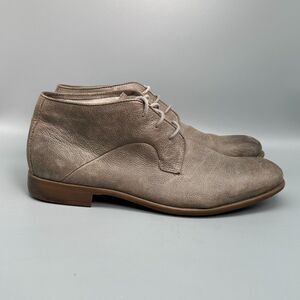 John Varvatos Men's 10 Brown Grain Leather Sid Commuter Chukka Boot Lace-Up